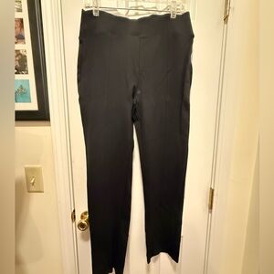 Black Ophelia Roe Straight Leg Wide Elastic Pants Large Pull on pant